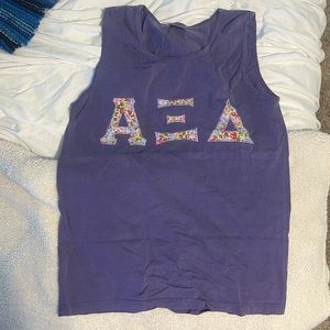 Alpha Xi Delta sewn on letter tank top
